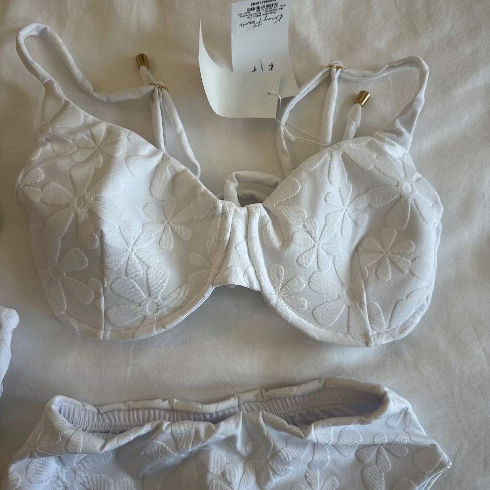 White floral push up bikini top